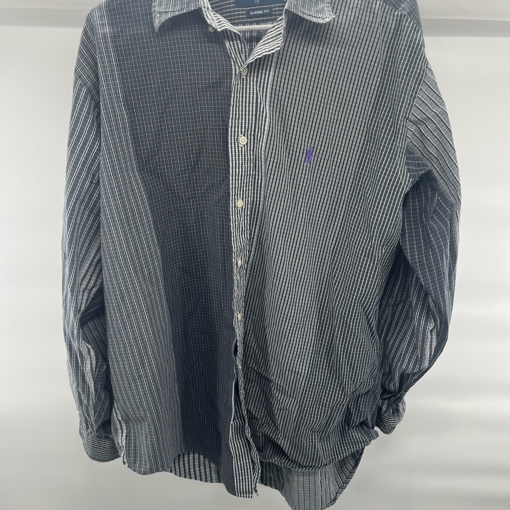 Men's Black and White‎ Striped Shirt